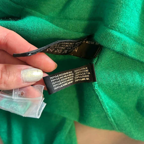 ralph lauren black label emerald green cashmere and silk long sleeve - Picture 4 of 5